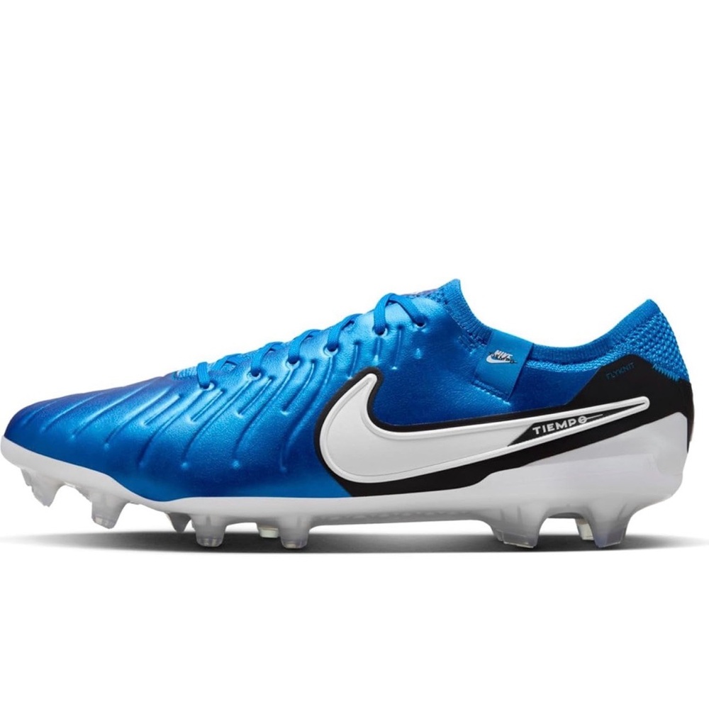 Nike Tiempo Blue and White Soccer Cleats